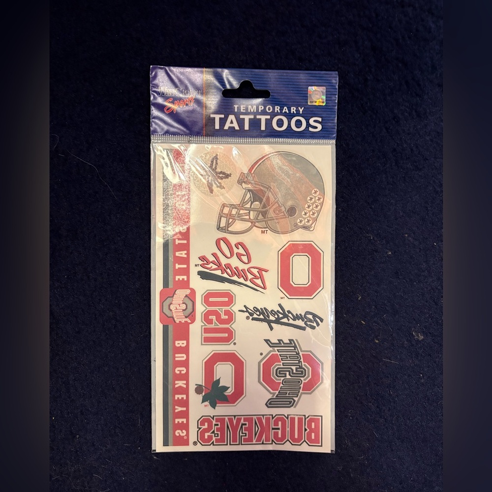 NEW SHEET OF OHIO STATE BUCKEYES UNIVERSITY TEMPORARY TATTOOS